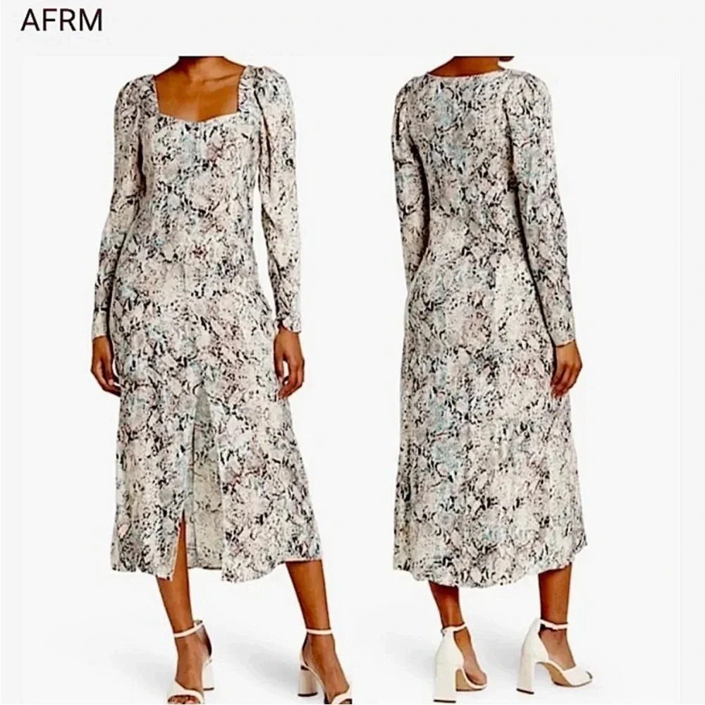 AFRM Mariska snake print midi dress